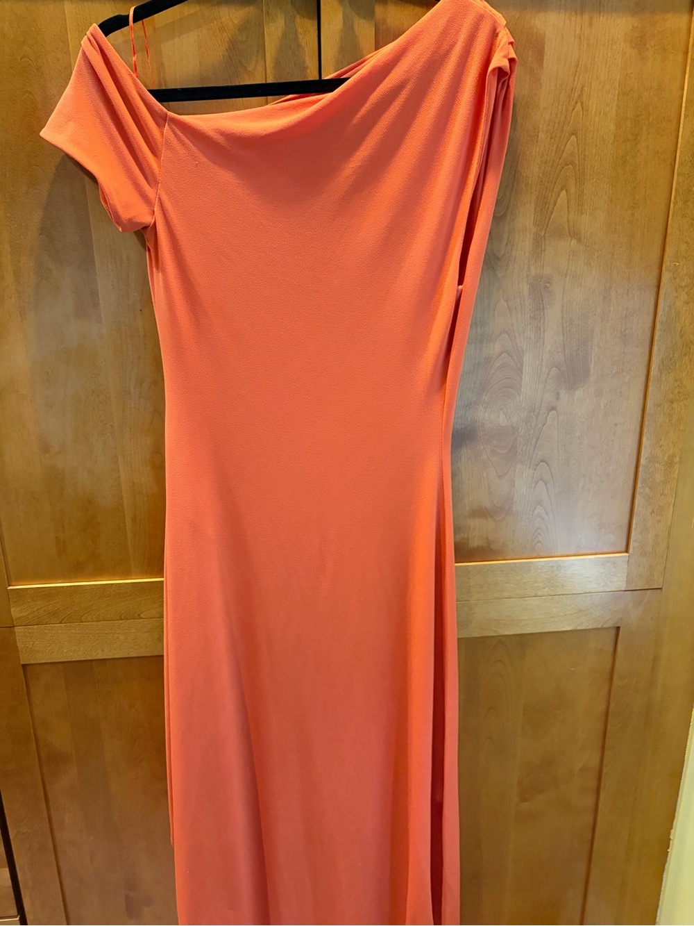BHLDN One-Shoulder Asymmetric Orange Midi Dress Size Medium - Picture 11 of 16